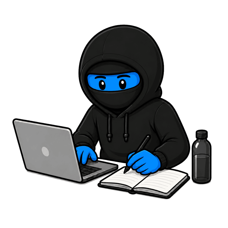Le ninja LOCK IN concentré au travail